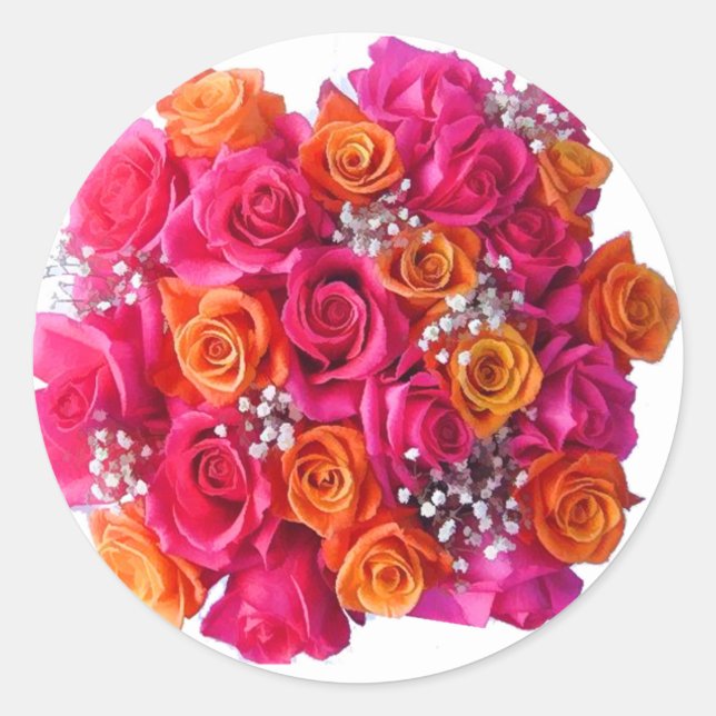 Adesivo Vinhetas de selagem de envelope de Rosa de casamen (Frente)