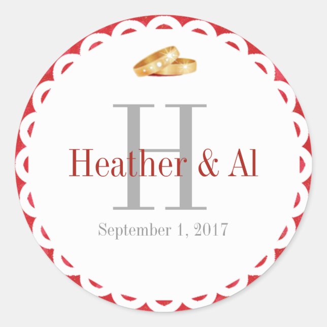 Adesivo Vinhetas de selagem de envelope monograma (Frente)