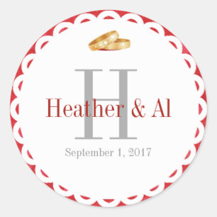 Adesivo Vinhetas de selagem de envelope monograma