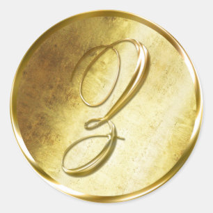 Adesivo Vinhetas de selagem do envelope Dourado Monograma