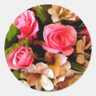 Adesivo Vinhetas De Selo De Envelope Floral De Casamento