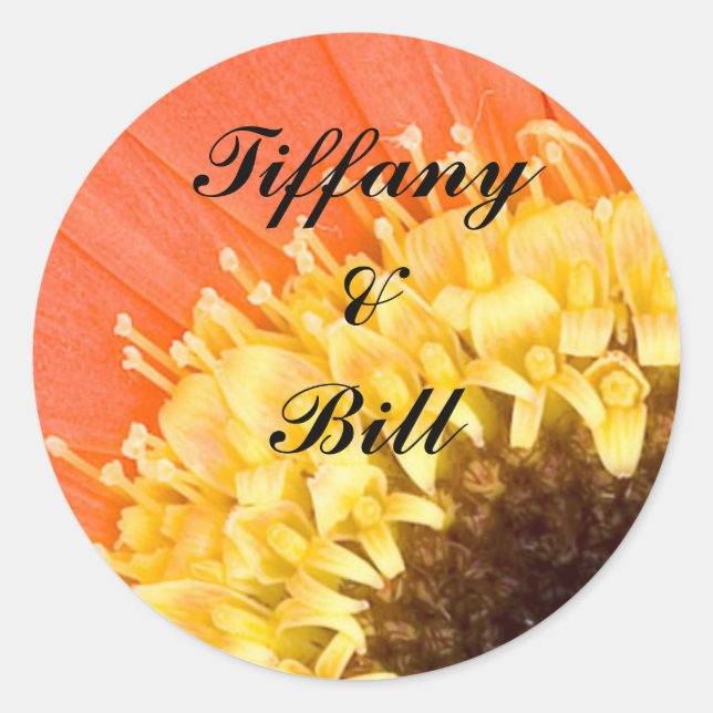 Adesivo Vinhetas de selo floral de casamento (Frente)