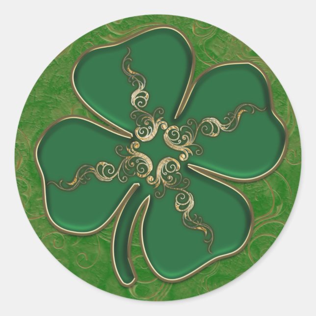 Adesivo Vinhetas de Shamrock irlandesas de sorte (Frente)