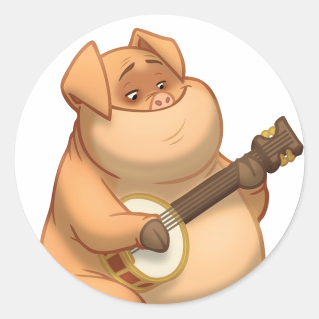 Adesivo Vinhetas De Suíno De Banjo-Strummin (Frente)