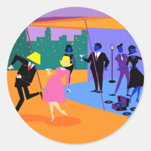 Adesivo Vinhetas de telhado urbano retrorado