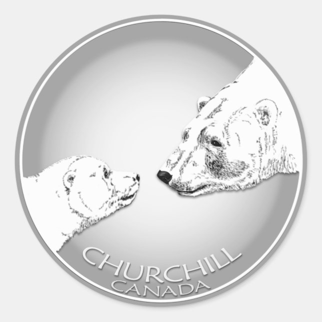 Adesivo Vinhetas de Urso Polar Churchill Canadá (Frente)