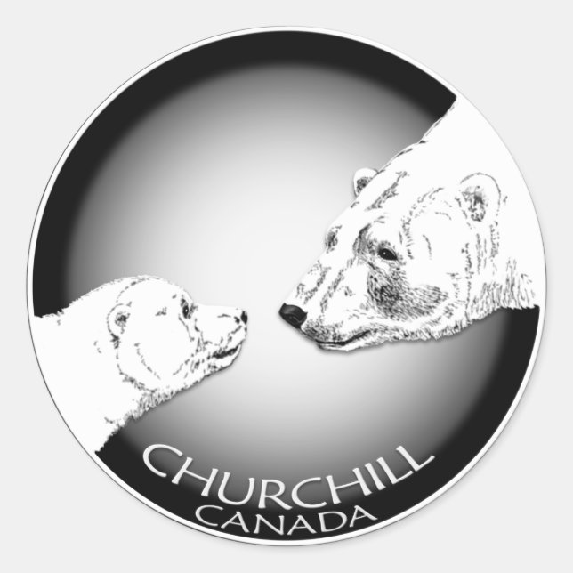 Adesivo Vinhetas de Urso Polar Churchill Canadá (Frente)