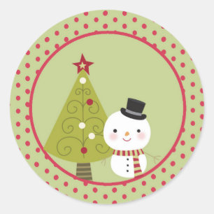 Adesivo Vinhetas de vara de Natal Snowman