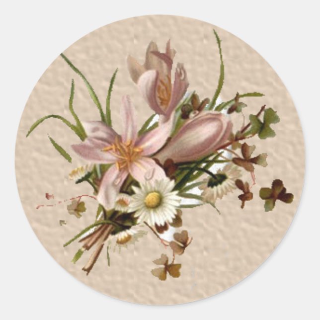 Adesivo Vinhetas de vedação de envelope floral (Frente)