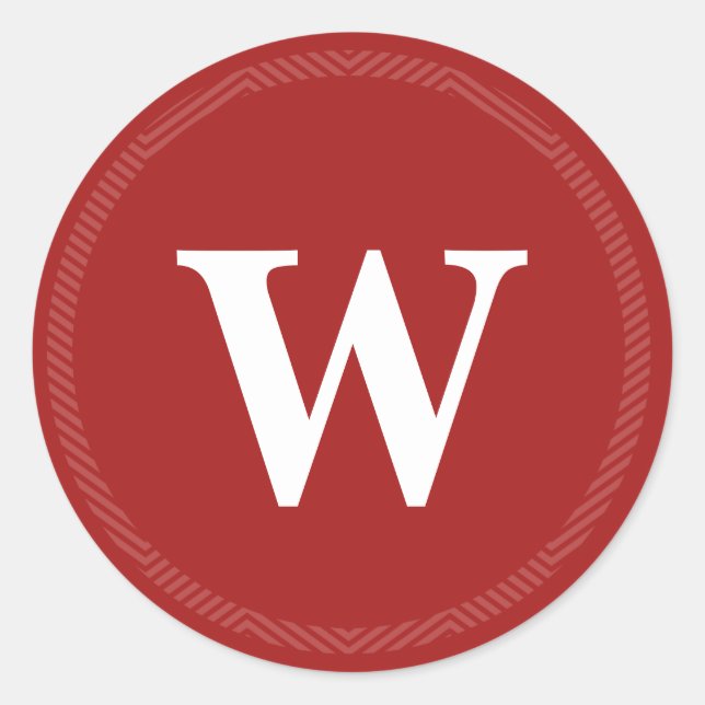 Adesivo Vinhetas de vedação de envelope vermelho monograma (Frente)