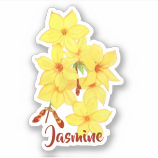 Adesivo Vinhetas de vinil personalizadas da flor Jasmine
