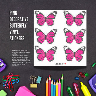 Adesivo Vinhetas de vinilo da borboleta decorativa cor-de-