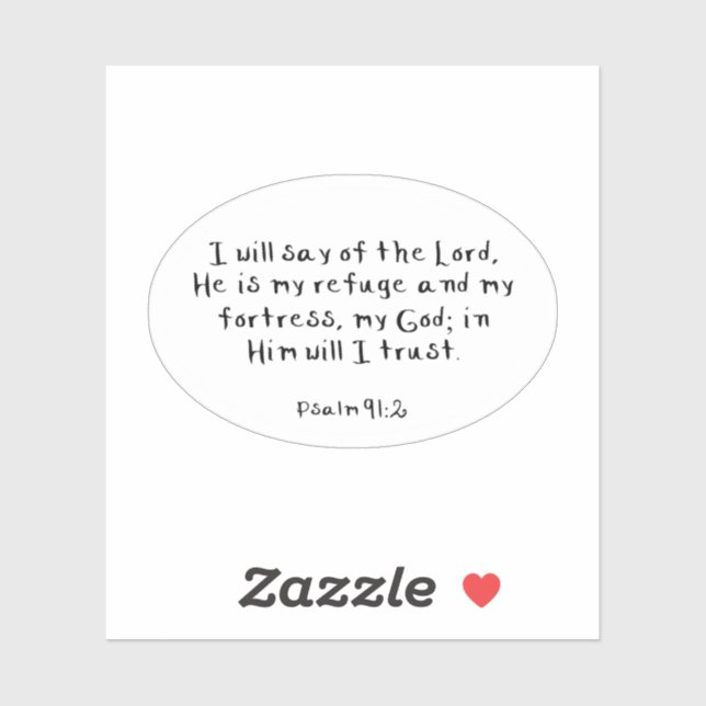 Adesivo Vinhetas De Vinilo De Corte Personalizado Psalm 91 (Folha)