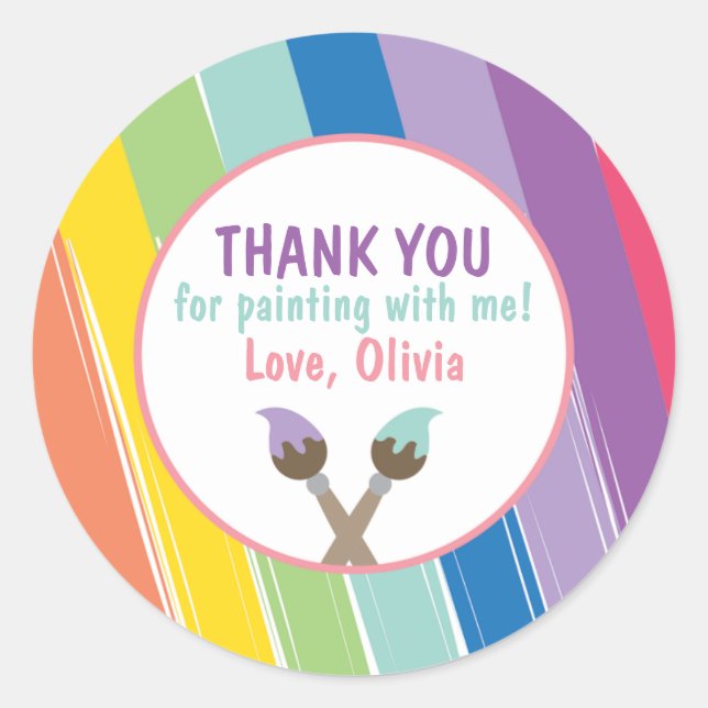 Adesivo Vinhetas do Círculo do Partido da Pintura (Frente)