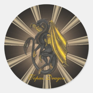 Adesivo Vinhetas do Dragão do Topaz Dourado