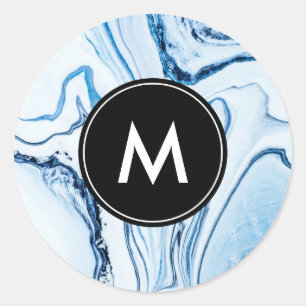 Adesivo Vinhetas do Monograma de Chic Marble