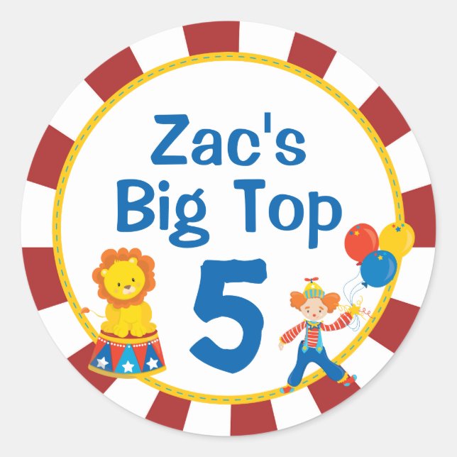 Adesivo Vinhetas do Partido do Circo de Aniversário do Car (Frente)