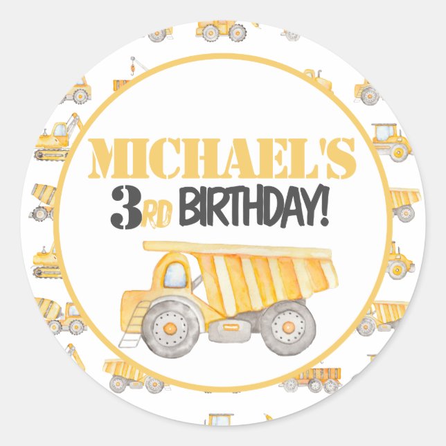 Adesivo Vinhetas do Partido dos Caminhões de Construção (Frente)