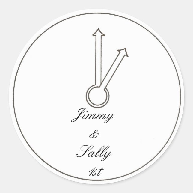 Adesivo Vinhetas do primeiro ano de aniversário do relógio (Frente)