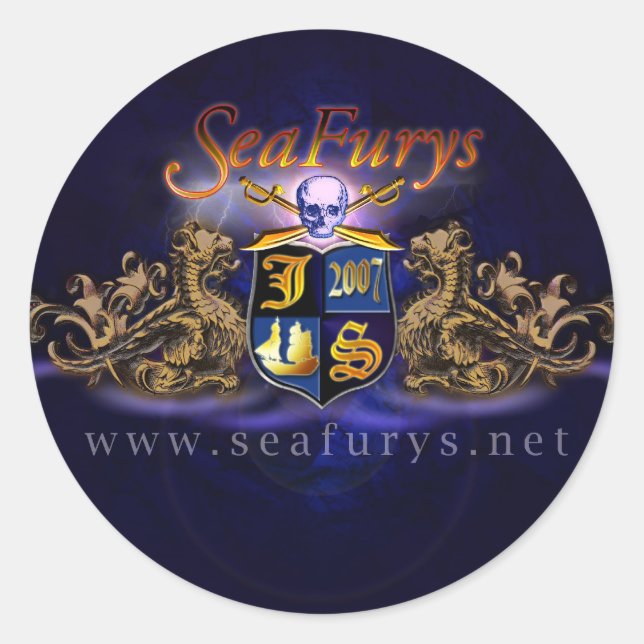 Adesivo Vinhetas do SeaFurys Shield (Azul) (Frente)