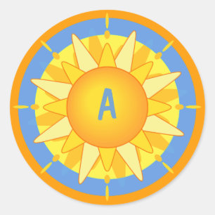 Adesivo Vinhetas do Sol Brilhante com Monograma