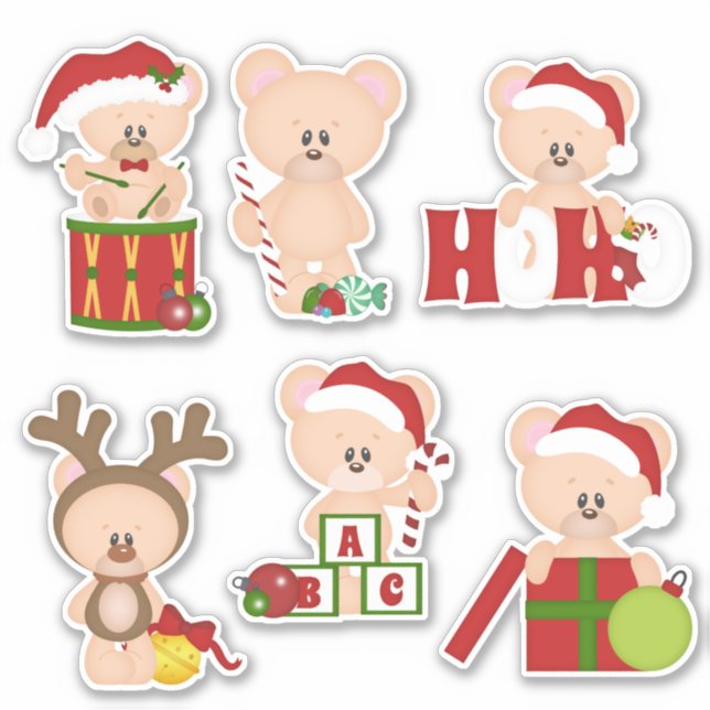 Adesivo Vinhetas do Urso de Natal 1 (Frente)
