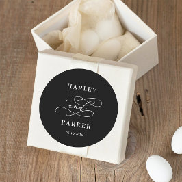 Adesivo Vinhetas-Favor De Casamento De Caligrafia Chic