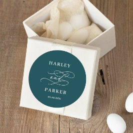 Adesivo Vinhetas-Favor De Casamento De Caligrafia Chic