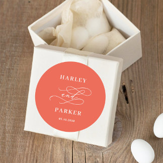 Adesivo Vinhetas-Favor De Casamento De Caligrafia Chic