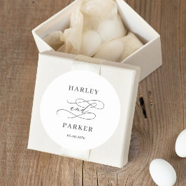 Adesivo Vinhetas-Favor De Casamento De Caligrafia Chic