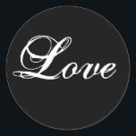 Adesivo Vinhetas-Favor do Casamento de Amor Preto Preto El<br><div class="desc">Vestidos-favoritos de Casamento de Amor Branco e Preto Elegante</div>