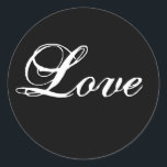 Adesivo Vinhetas-Favor do Casamento de Amor Preto Preto El<br><div class="desc">Vestidos-favoritos de Casamento de Amor Branco e Preto Elegante</div>