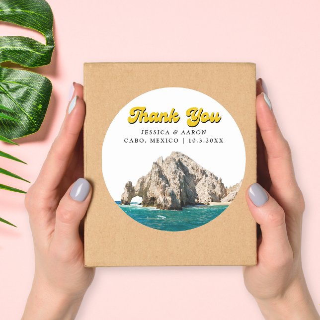 Adesivo Vinhetas-Favor do Casamento Retro Personalizado (Personalized Retro Cabo Wedding Favor Stickers
)