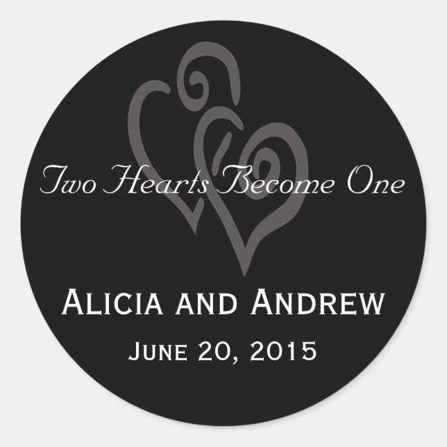 Adesivo Vinhetas-favoritas de casamento de coração negro e (Frente)