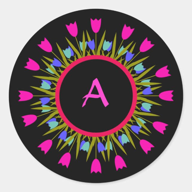 Adesivo Vinhetas Florais bonito para Monograma (Frente)