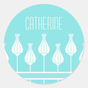 Adesivo Vinhetas Florais de Arte Turquesa