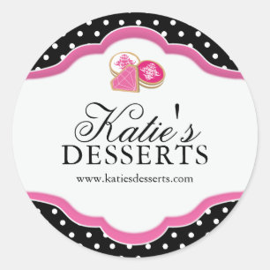 Adesivo Vinhetas grandes de padaria preta e rosa