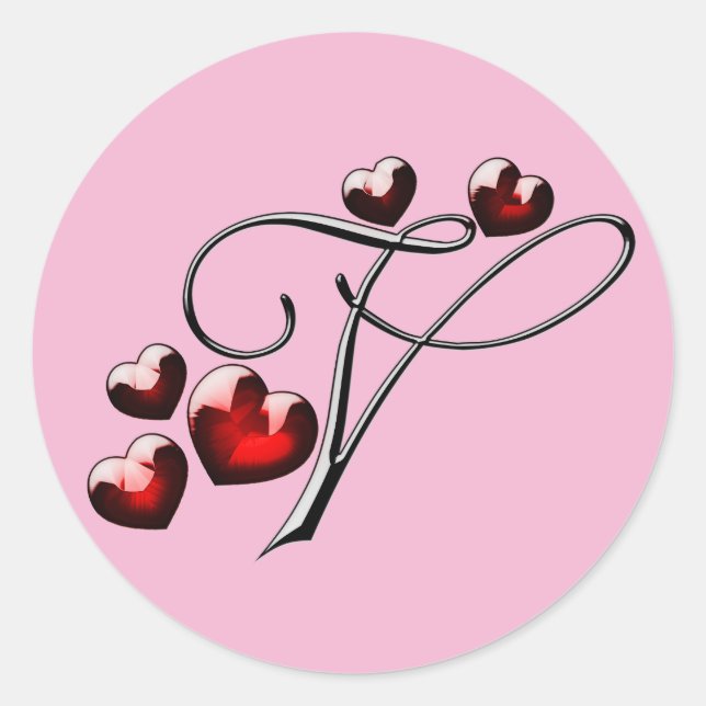 Adesivo vinhetas iniciais v de monograma (Frente)