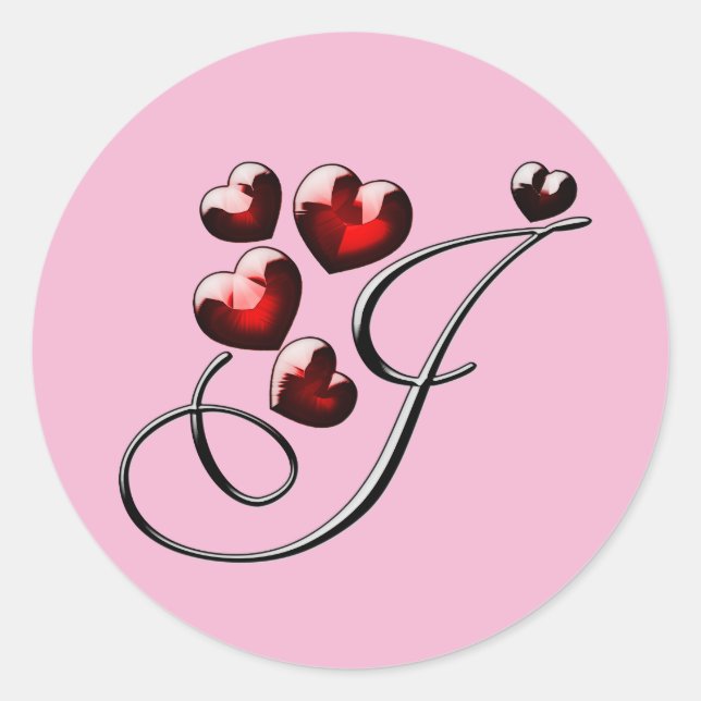 Adesivo vinhetas J iniciais monograma (Frente)