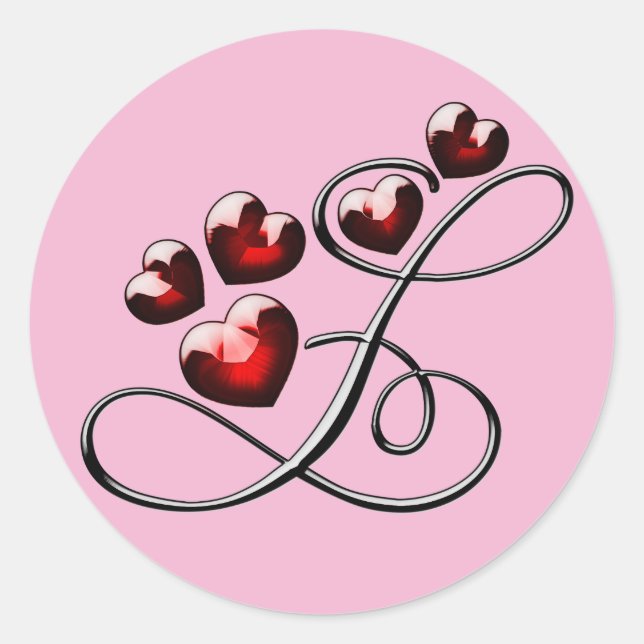 Adesivo vinhetas L iniciais de monograma (Frente)