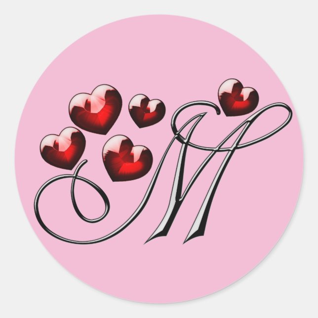 Adesivo vinhetas M iniciais monograma (Frente)