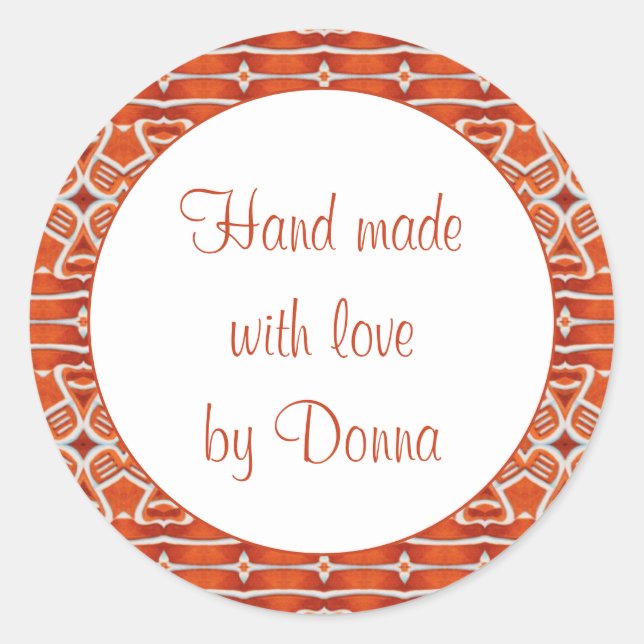 Adesivo Vinhetas "Mão Feita", de 1,5", em forma de GINGERB (Frente)