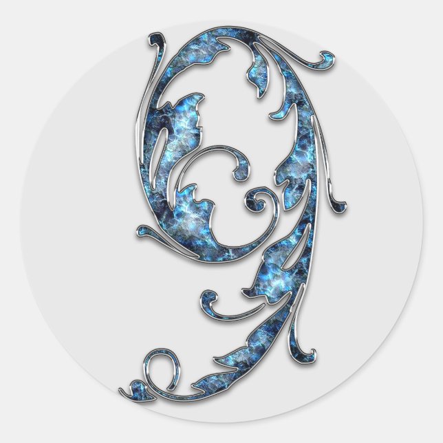 Adesivo vinhetas número 9 do monograma (Frente)