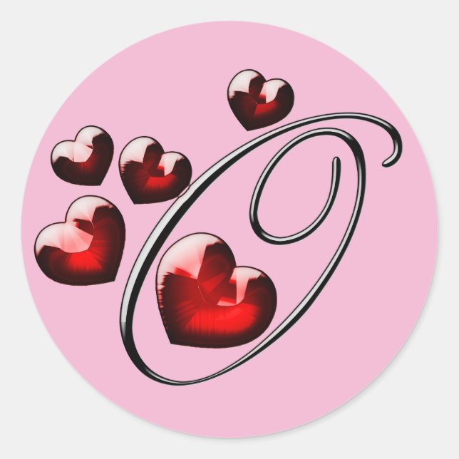 Adesivo vinhetas O iniciais de monograma (Frente)