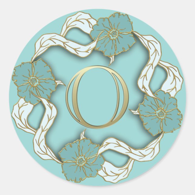 Adesivo vinhetas O iniciais de monograma (Frente)