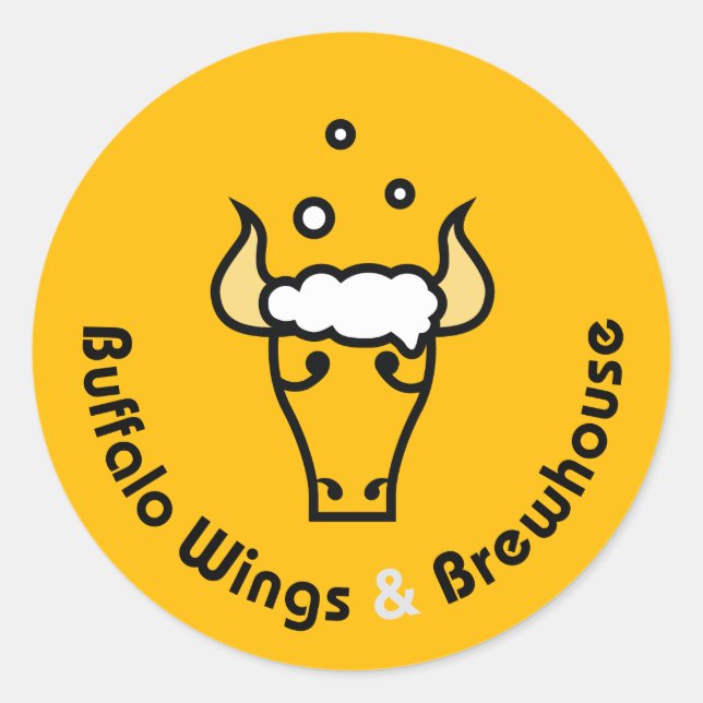 Adesivo Vinhetas oficiais de Buffalo Wings e Brewhouse (Frente)