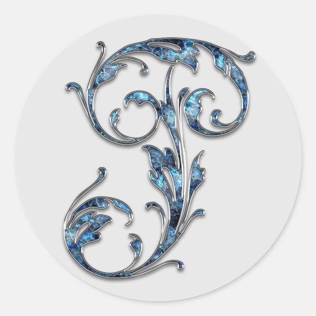 Adesivo vinhetas P iniciais monograma (Frente)