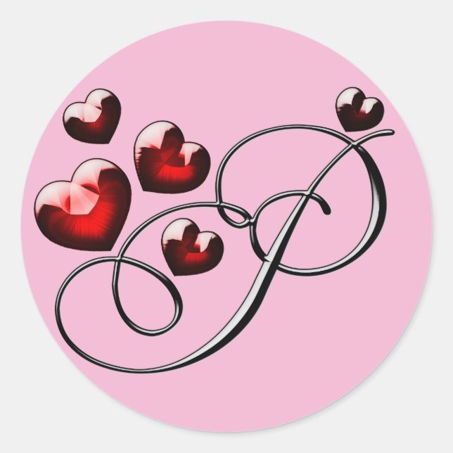 Adesivo vinhetas P iniciais monograma (Frente)