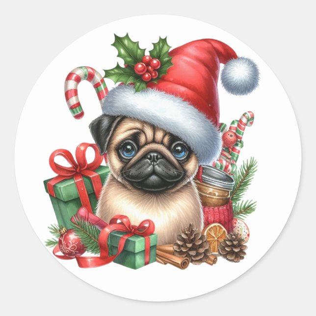Adesivo Vinhetas para cães festivos (Frente)