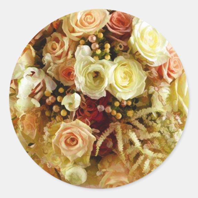 Adesivo Vinhetas para vedação de envelope de Buquê floral  (Frente)